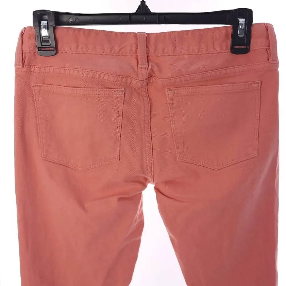 J.Crew Toothpick Solid Orange Womens Size 25 Ankle Jeans